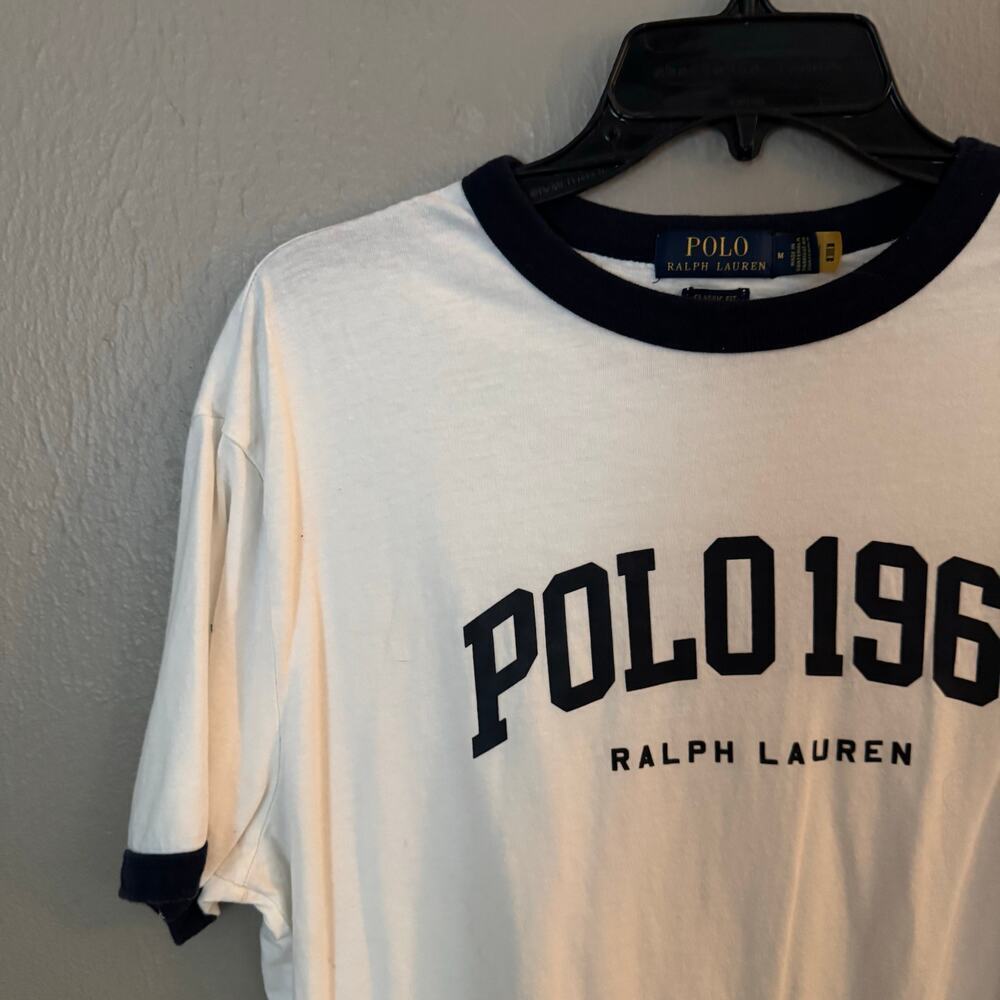 POLO RALPH LAUREN Polo Navy Blue Logo T-Shirt Size Medium casual comfort - Picture 2 of 6